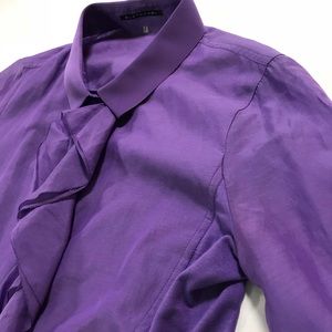 Elie Tahari Silk Blend Purple Blouse Top Career